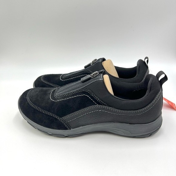 NEW Easy Spirit Womens Size 7.5 Cave Black Leather Comfort Sneakers Shoes‎ - Picture 5 of 9